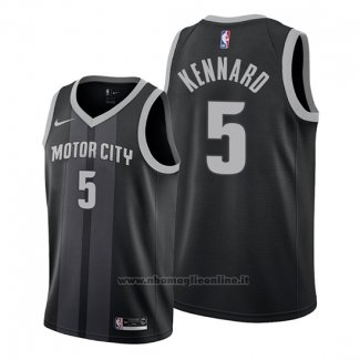 Maglia Detroit Pistons Luke Kennard NO 5 Citta Edition Nero