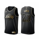 Maglia Golden Edition Los Angeles Lakers Lebron James NO 23 Nero