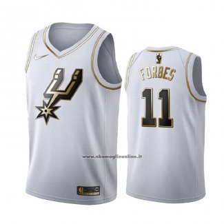 Maglia Golden Edition San Antonio Spurs Bryn Forbes #11 Bianco