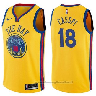 Maglia Golden State Warriors Omri Casspi NO 18 Chinese Heritage Citta 2017-18 Giallo