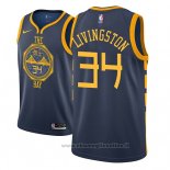 Maglia Golden State Warriors Shaun Livingston NO 34 Citta 2018-19 Blu