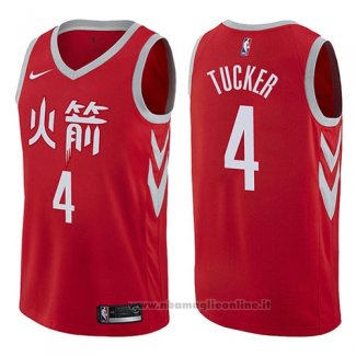 Maglia Houston Rockets P.j. Tucker NO 17 Icon 2018 Rosso