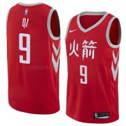 Maglia Houston Rockets Zhou Qi NO 9 Citta 2018 Rosso
