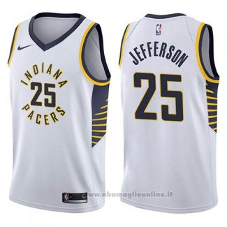 Maglia Indiana Pacers Al Jefferson NO 25 Association 2017-18 Bianco