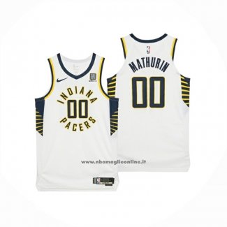 Maglia Indiana Pacers Bennedict Mathurin No 00 Association 2025-26 Bianco