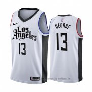 Maglia Los Angeles Clippers Paul George NO 13 Citta 2019-20 Bianco