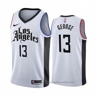 Maglia Los Angeles Clippers Paul George NO 13 Citta 2019-20 Bianco