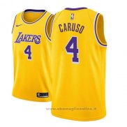 Maglia Los Angeles Lakers Alex Caruso NO 4 Icon 2018-19 Or