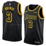 Maglia Los Angeles Lakers Corey Brewer NO 3 Citta 2018 Nero