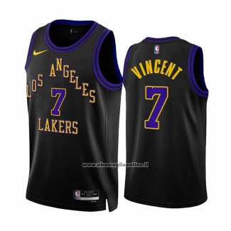 Maglia Los Angeles Lakers Gabe Vincent #7 Citta 2023-24 Nero