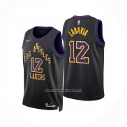 Maglia Los Angeles Lakers Jake Laravia No 12 Citta 2025-26 Nero