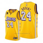 Maglia Los Angeles Lakers Kobe Bryant NO 24 Citta 2019-20 Giallo