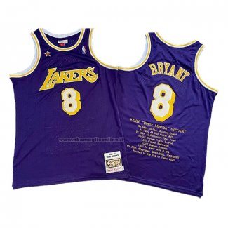 Maglia Los Angeles Lakers Kobe Bryant NO 8 Viola