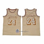 Maglia Los Angeles Lakers Kobe Bryant No 24 Mitchell & Ness 2007-08 Giallo
