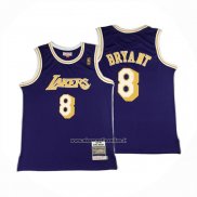 Maglia Los Angeles Lakers Kobe Bryant No 8 Autentico 1996-97 Viola