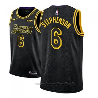 Maglia Los Angeles Lakers Lance Stephenson NO 6 Citta 2018 Nero