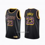 Maglia Los Angeles Lakers LeBron James #23 Earned 2020-21 Nero