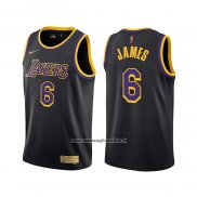 Maglia Los Angeles Lakers LeBron James #6 Earned 2021-22 Nero