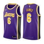 Maglia Los Angeles Lakers LeBron James NO 6 Statement 2019 Viola