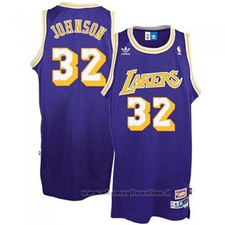 Maglia Los Angeles Lakers Magic Johnson NO 32 Throwback Viola