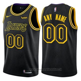 Maglia Los Angeles Lakers Personalizzate 17-18 Nero