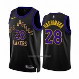 Maglia Los Angeles Lakers Rui Hachimura #28 Citta 2023-24 Nero