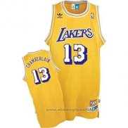 Maglia Los Angeles Lakers Wilt Chamberlain NO 13 Throwback Giallo