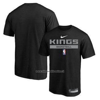 Maglia Manica Corta Sacramento Kings Practice Performance 2022-23 Nero