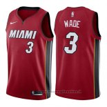 Maglia Miami Heat Dwyane Wade NO 3 Statement 2017-18 Rosso