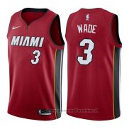 Maglia Miami Heat Dwyane Wade NO 3 Statement 2017-18 Rosso
