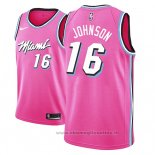 Maglia Miami Heat James Johnson NO 16 Earned 2018-19 Rosa