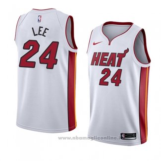 Maglia Miami Heat Marcus Lee NO 24 Association 2018 Bianco