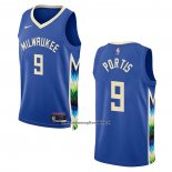 Maglia Milwaukee Bucks Bobby Portis #9 Citta 2022-23 Blu