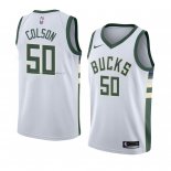 Maglia Milwaukee Bucks Bonzie Colson NO 50 Association 2018 Bianco