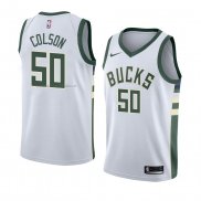 Maglia Milwaukee Bucks Bonzie Colson NO 50 Association 2018 Bianco