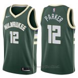 Maglia Milwaukee Bucks Jabari Parker NO 12 Motorcycles Harlry 2017-18 Verde