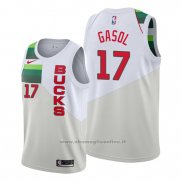 Maglia Milwaukee Bucks Pau Gasol NO 17 Earned Crema