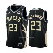 Maglia Milwaukee Bucks Wesley Matthews #23 Statement 2022-23 Nero