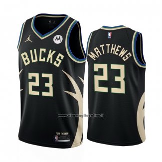 Maglia Milwaukee Bucks Wesley Matthews #23 Statement 2022-23 Nero