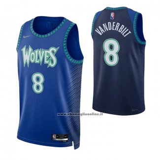 Maglia Minnesota Timberwolves Jarred Vanderbilt #8 Citta 2021-22 Blu