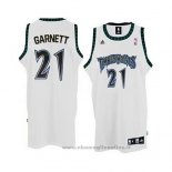 Maglia Minnesota Timberwolves Kevin Garnett NO 21 Throwback Bianco