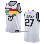 Maglia Minnesota Timberwolves Rudy Gobert #27 Citta 2022-23 Bianco