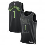 Maglia New Orleans Pelicans Zion Williamson #1 Citta 2023-24 Nero