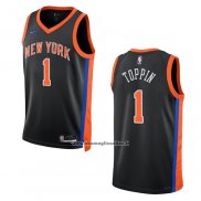 Maglia New York Knicks Obi Toppin #1 Citta 2022-23 Nero