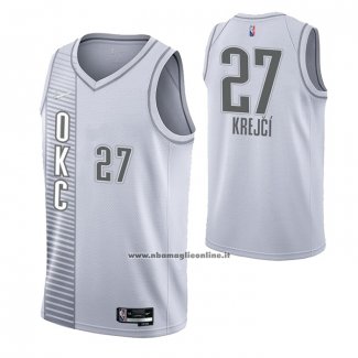 Maglia Oklahoma City Thunder Vit Krejci #27 Citta 2021-22 Bianco