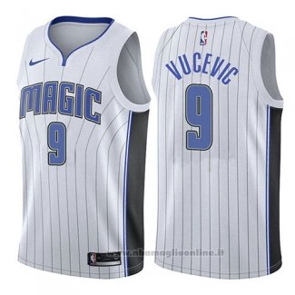 Maglia Orlando Magic Nikola Vucevic NO 9 Association 2017-18 Bianco