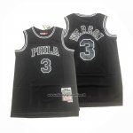 Maglia Philadelphia 76ers Allen Iverson No 3 Mitchell & Ness 1997-98 Nero1