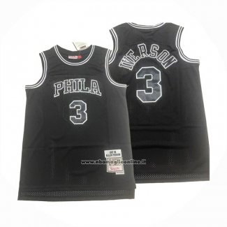 Maglia Philadelphia 76ers Allen Iverson No 3 Mitchell & Ness 1997-98 Nero1