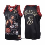 Maglia Philadelphia 76ers Allen Iverson Slam NO 3 Throwback Nero