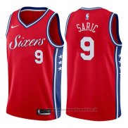 Maglia Philadelphia 76ers Dario Saric NO 9 Statement 2017-18 Rosso